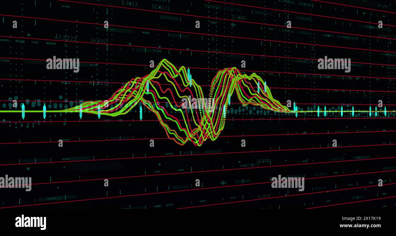 Image of data processing over grid Stock Photo