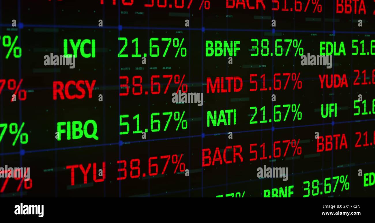 Image of financial data processing and statistics recording Stock Photo
