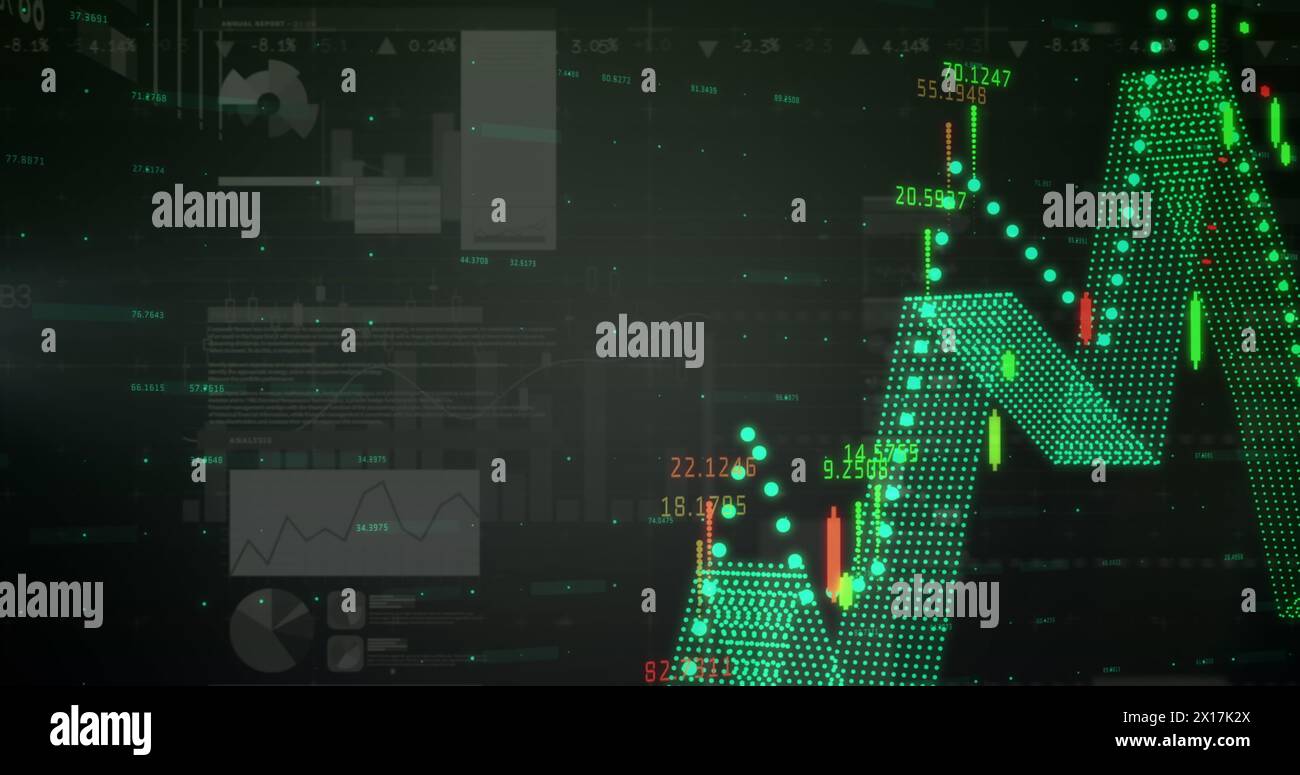 Image of financial data processing and statistics recording Stock Photo