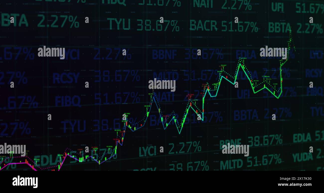 Image of financial data processing and statistics recording Stock Photo