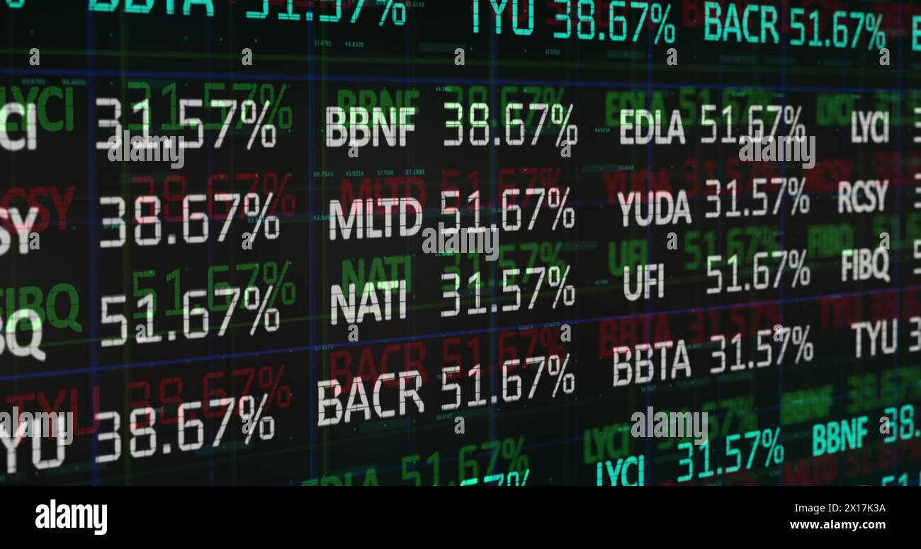 Image of statistics and financial data processing Stock Photo