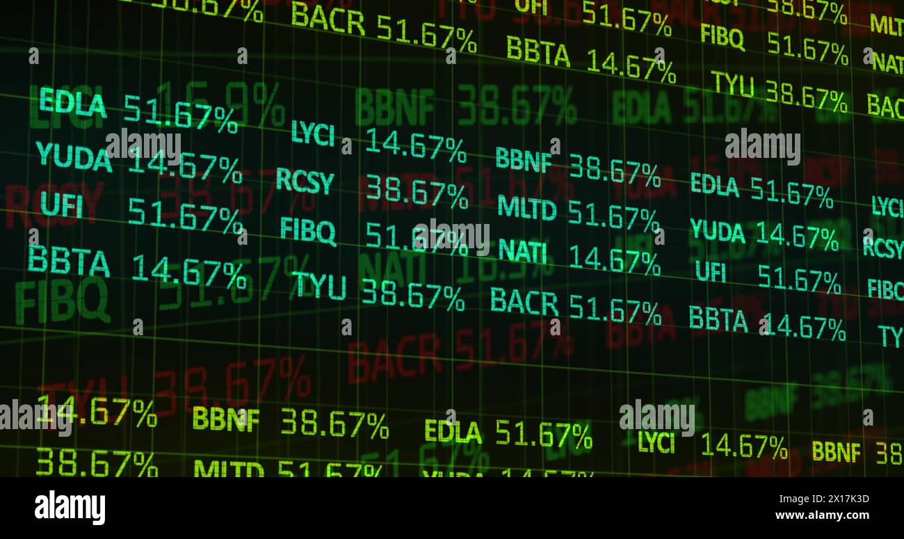 Image of statistics and financial data processing Stock Photo