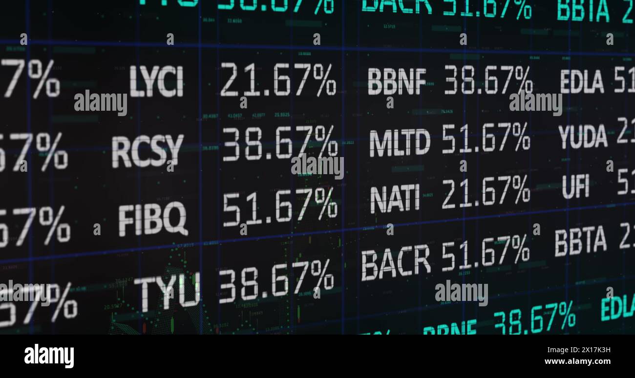 Image of statistics and financial data processing Stock Photo