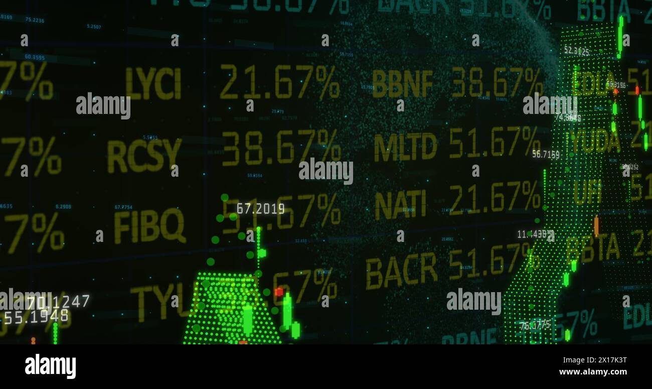 Image of statistics and financial data processing Stock Photo