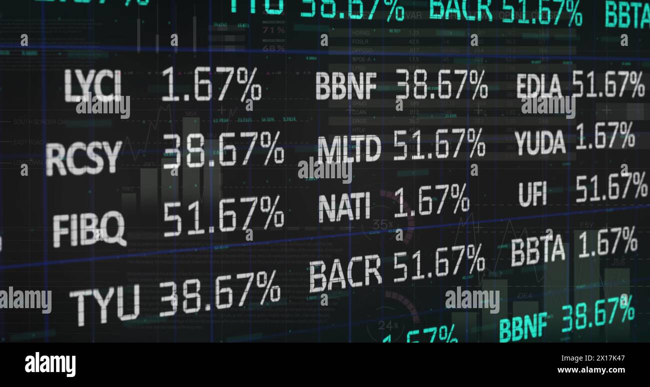 Image of statistics and financial data processing Stock Photo