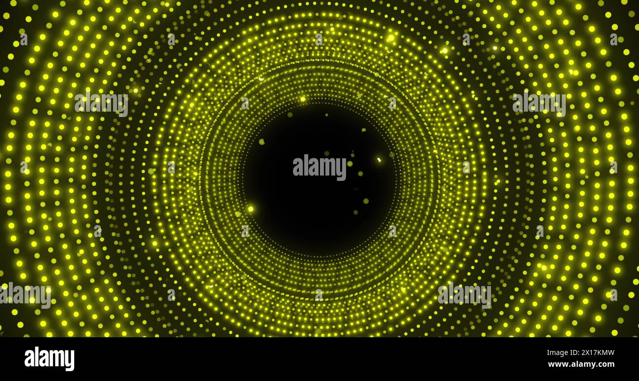 Image of spinning green glowing circles on black background Stock Photo ...