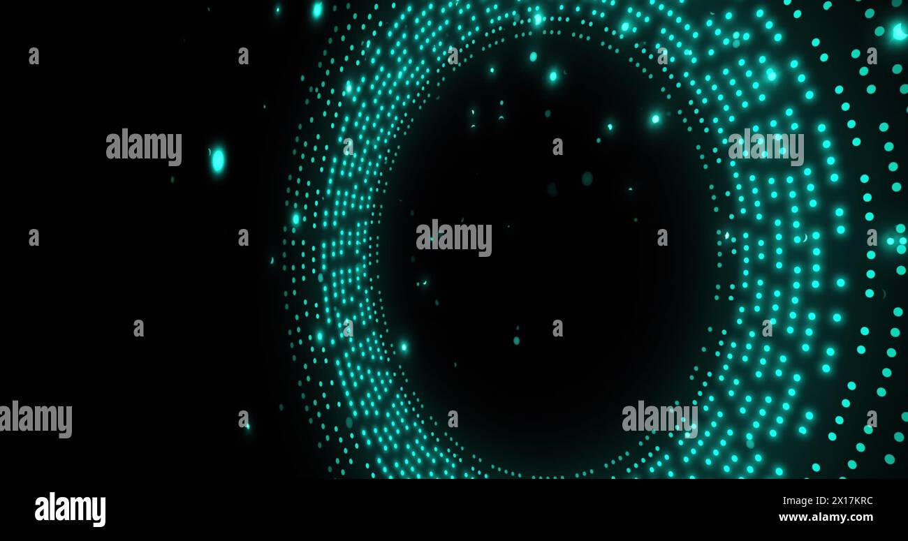 Image of spinning blue glowing circles on black background Stock Photo ...