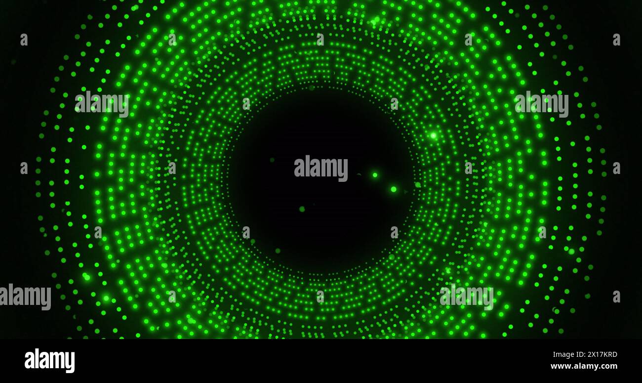 Image of spinning green glowing circles on black background Stock Photo ...