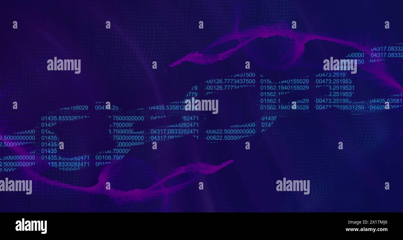 Image of security chain and data processing Stock Photo