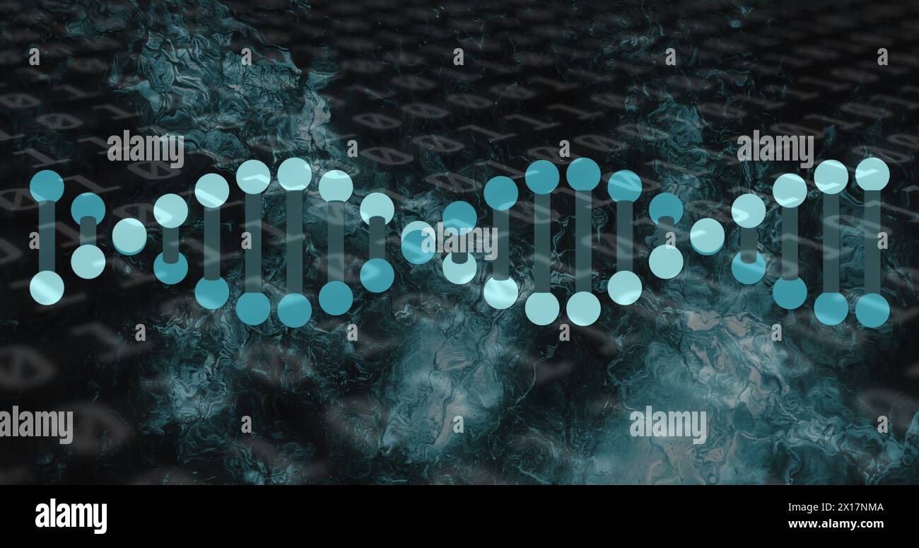 Image of dna strand with binary coding data processing Stock Photo - Alamy