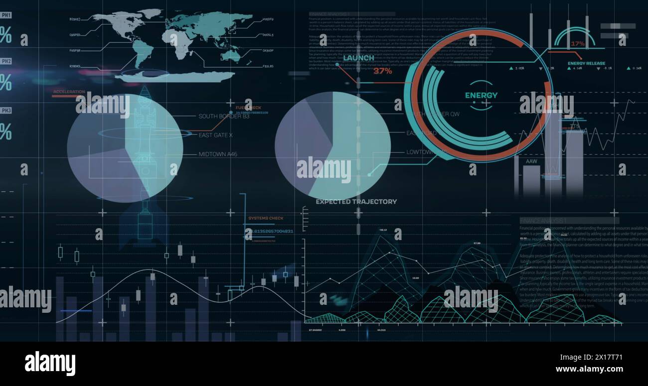 Image of data processing over world map Stock Photo