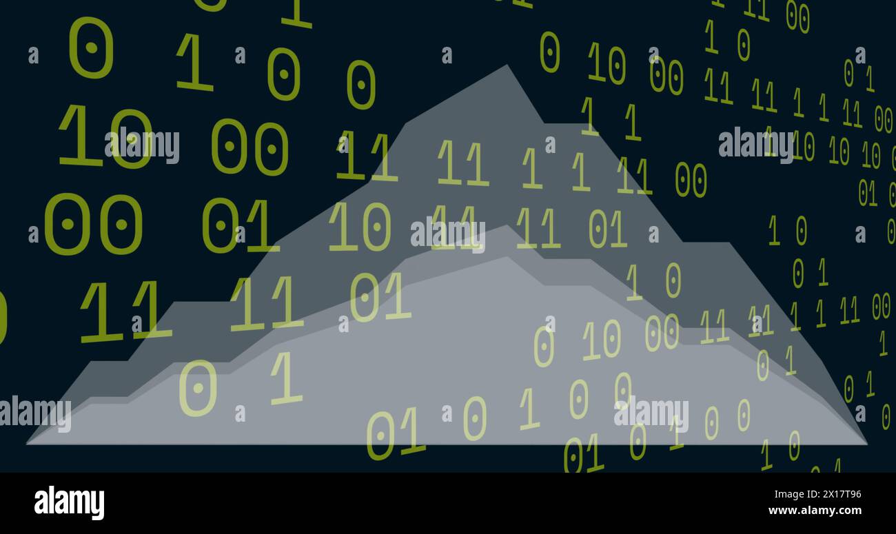 Image of data processing over binary coding Stock Photo