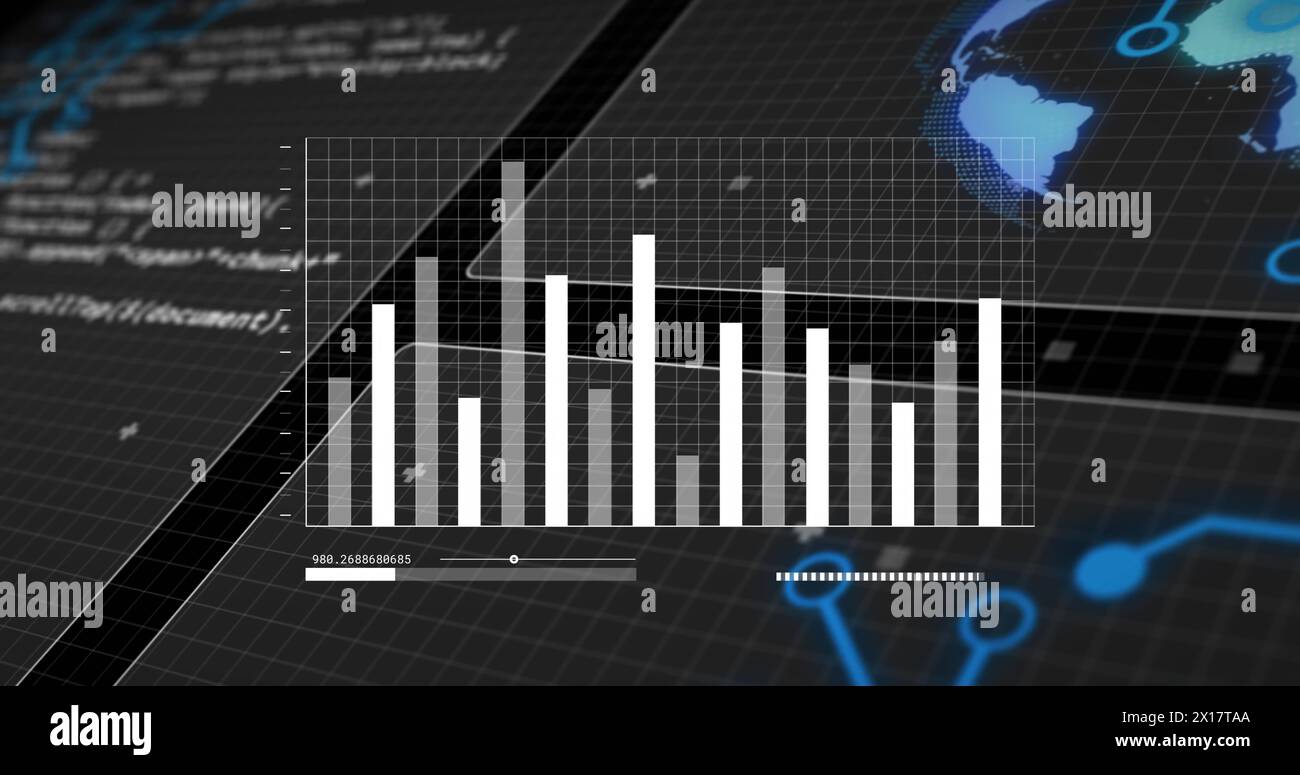 Image of financial data processing over statistics Stock Photo