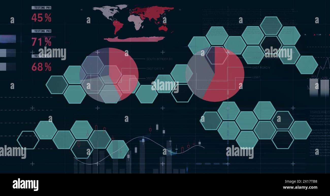Image of data processing over world map Stock Photo
