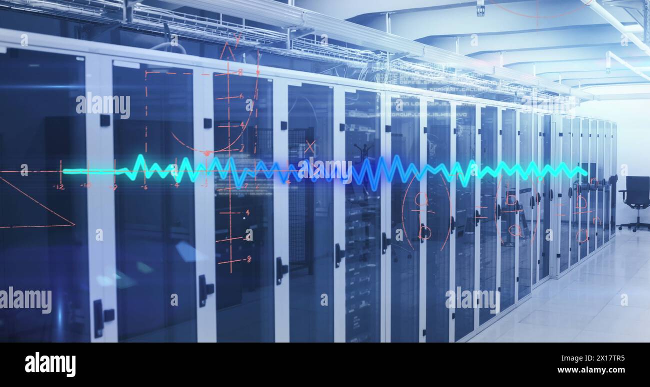 Image of data processing over computer servers Stock Photo