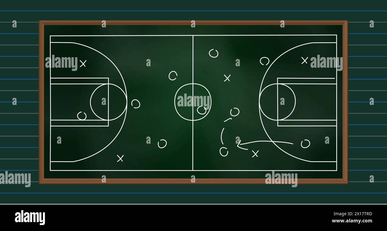 Image of game plan on stadium over lines Stock Photo - Alamy