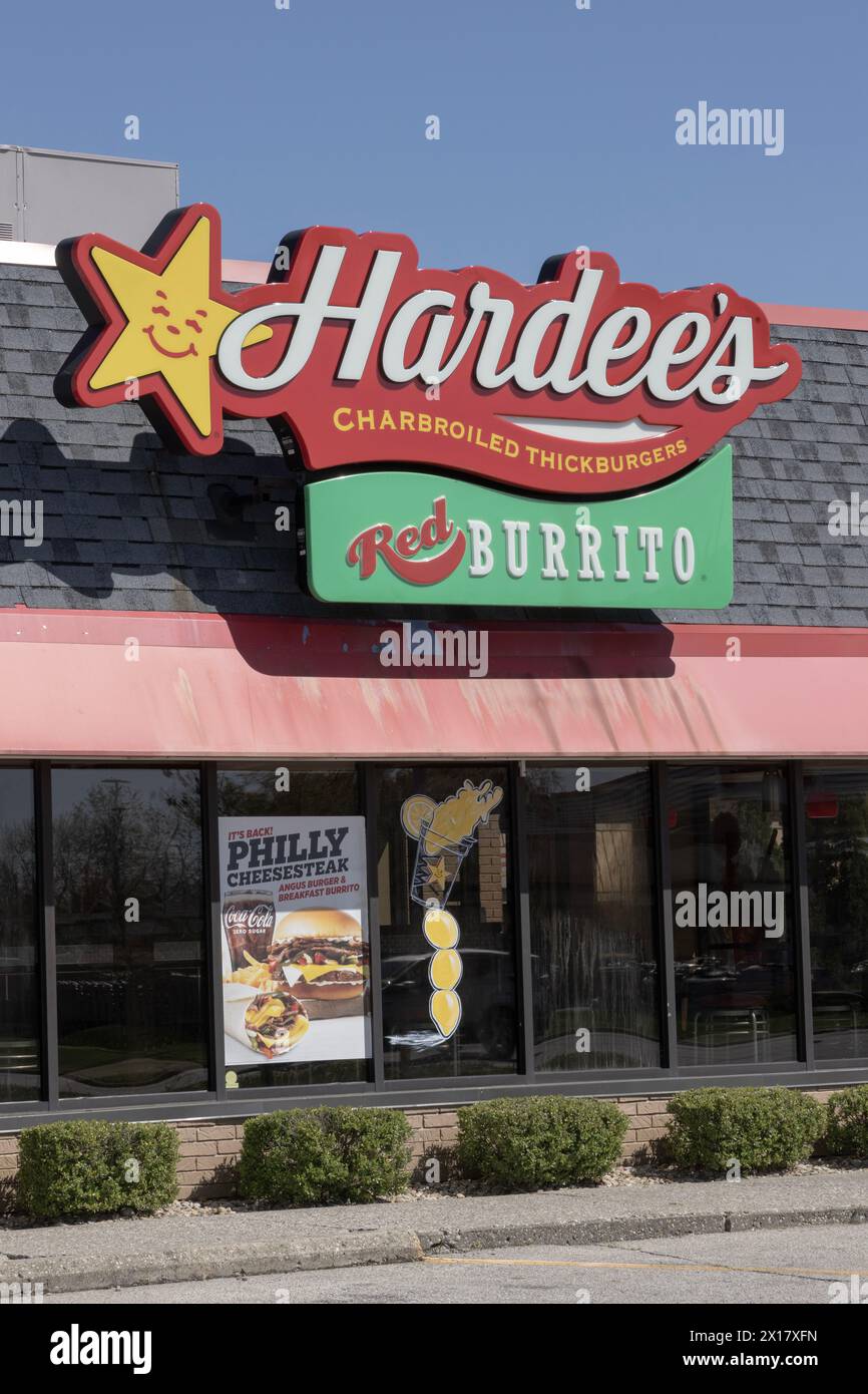 Indianapolis April 13, 2024 Hardee's fast food restaurant location