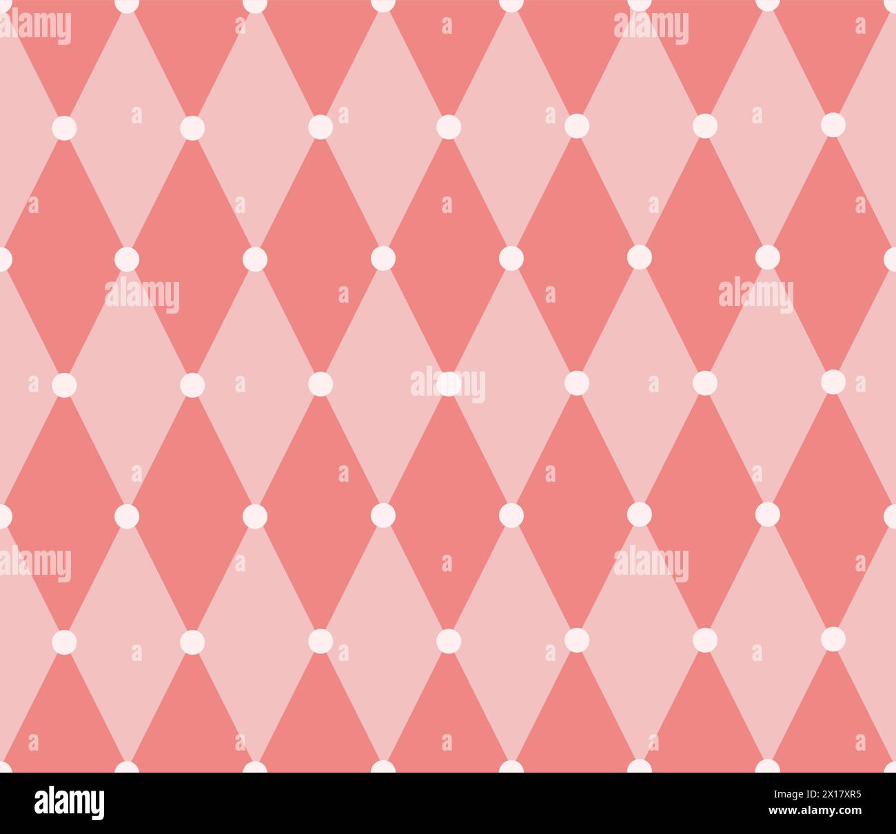 Pink geometric rhombs in a seamless vector pattern, great for chic and playful interior designs Stock Vector