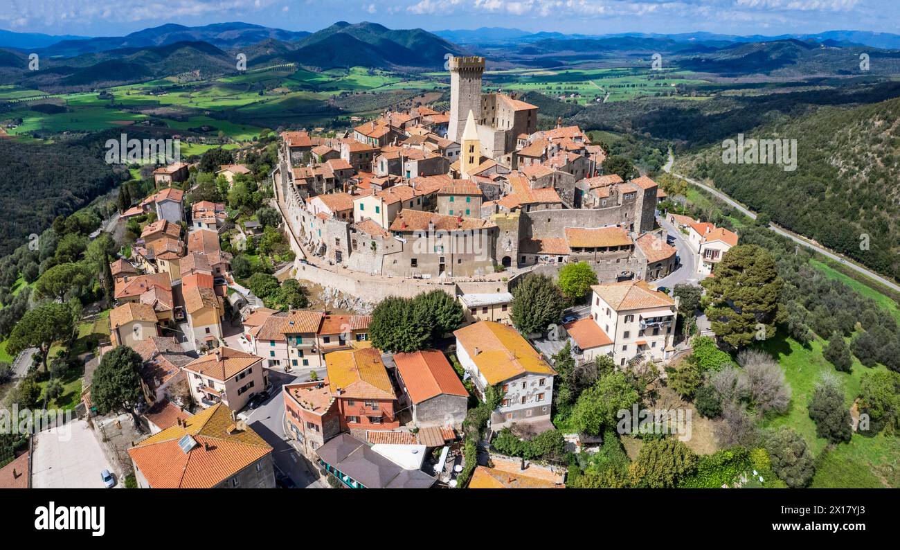 Italy travel and landmarks. Capalbio - charming small traditional top hill village (borgo) in Tuscany. Grosetto province. considered one of the most b Stock Photo