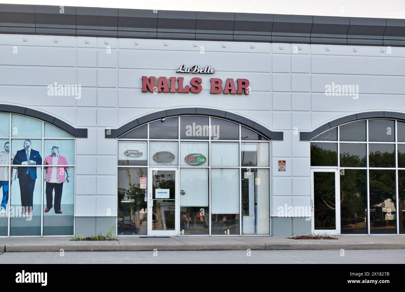 Houston, Texas USA 04-07-2024: LaBelle nails bar local small business storefront exterior company, luxury spa local salon. Stock Photo