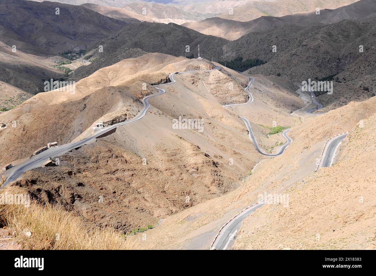 Winding through the High Atlas Mountains of Morocco from southeast