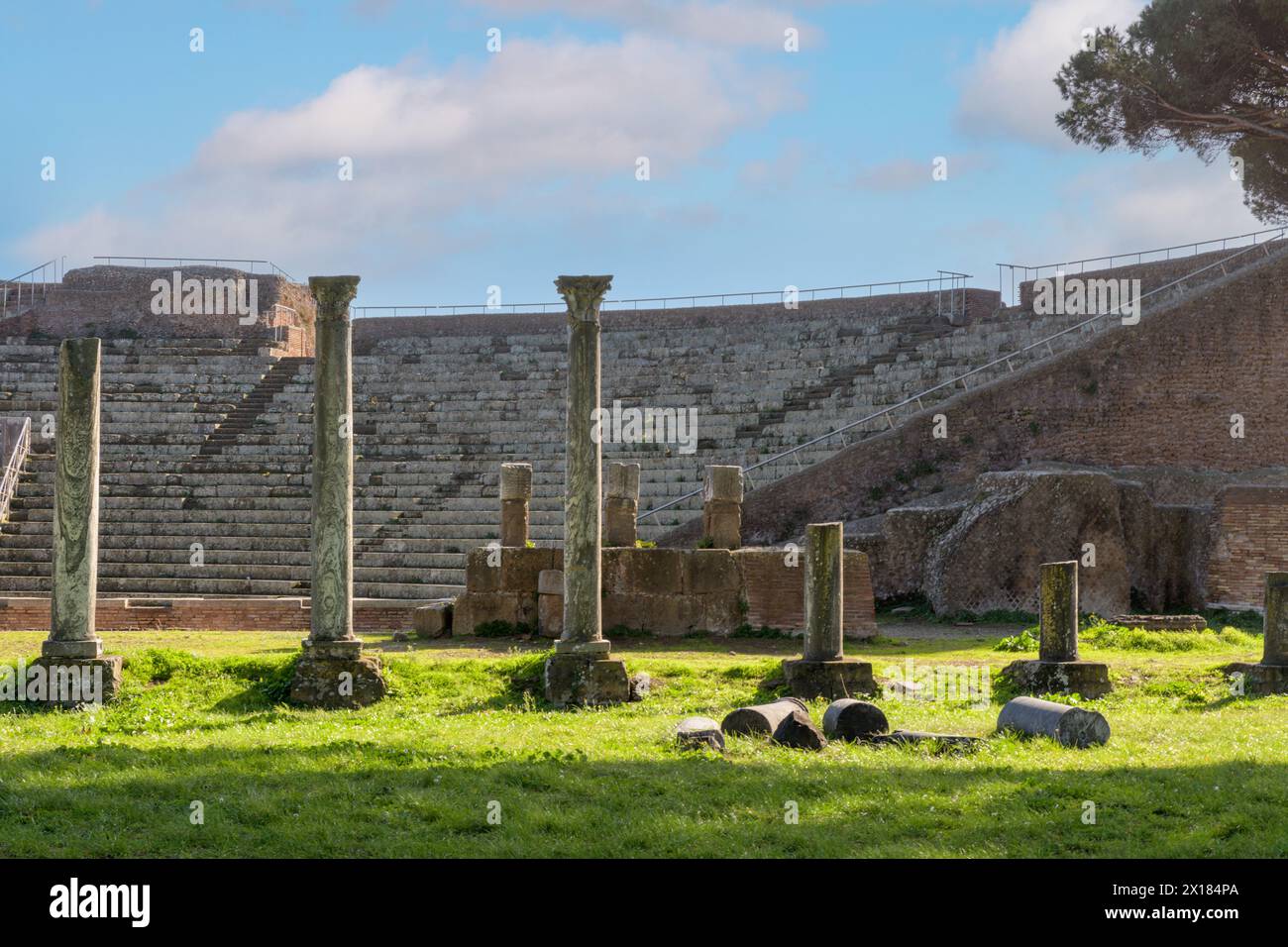 The Ancient Roman theatre in Ostia Antica. Rome, Latium, Italy Stock ...