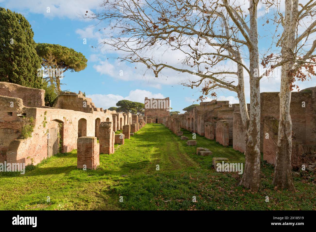 Cardo Maximus in Ostia Antica. Ruins of ancient roman city and port ...