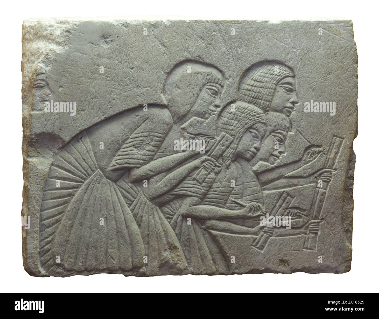 Ancient Egypt. Relief of Four scribes, from the tomb of Horemheb