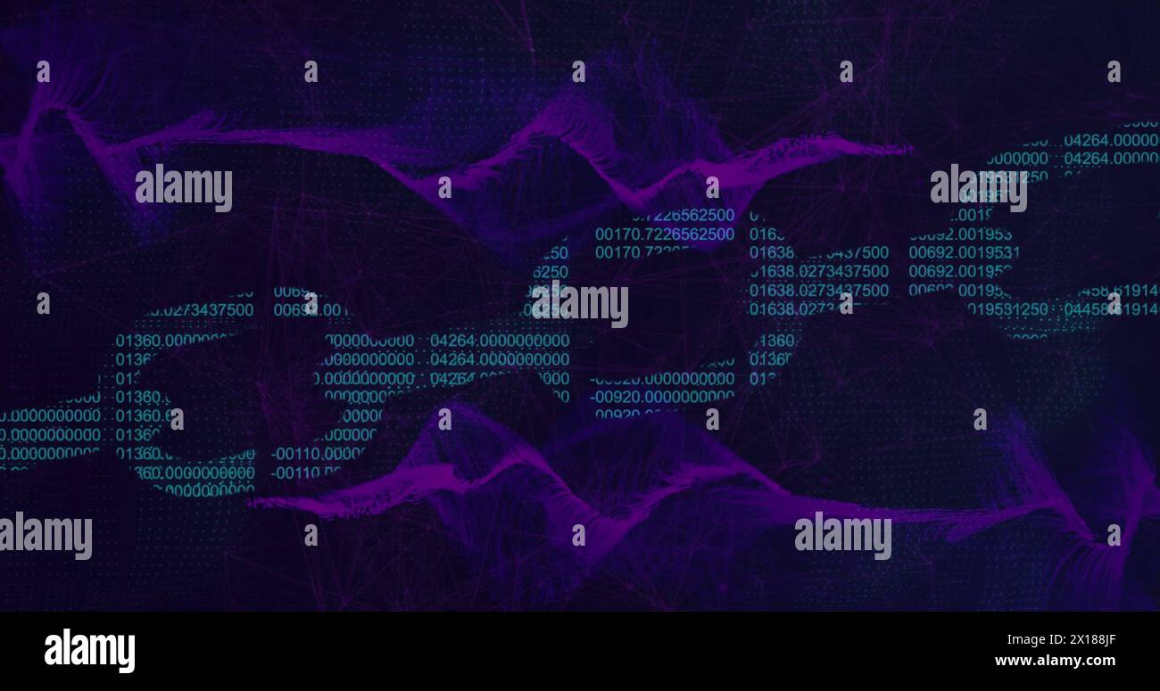 Image of online security chain and data processing Stock Photo