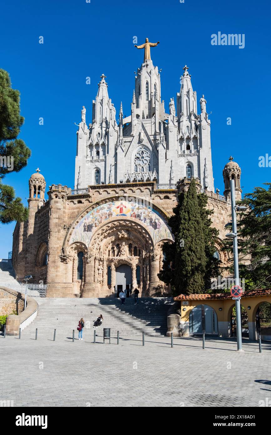 The Temple Expiatori del Sagrat Cor church on the Tibidabo in Barcelona, Spain Stock Photo