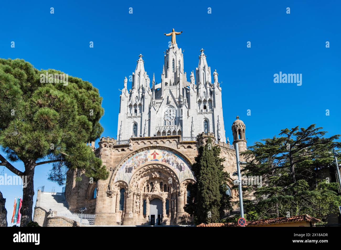 The Temple Expiatori del Sagrat Cor church on the Tibidabo in Barcelona, Spain Stock Photo