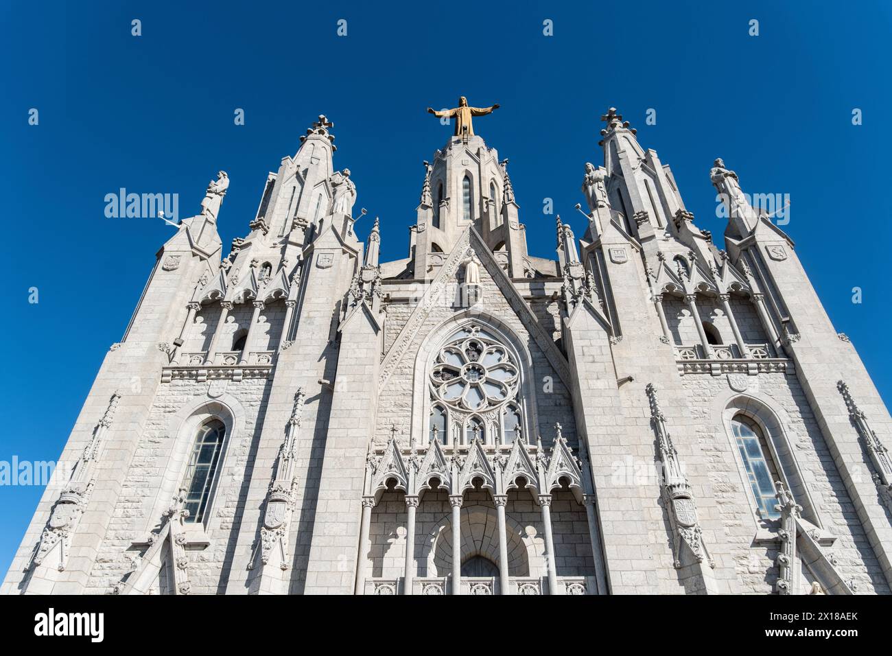 The Temple Expiatori del Sagrat Cor church on the Tibidabo in Barcelona, Spain Stock Photo