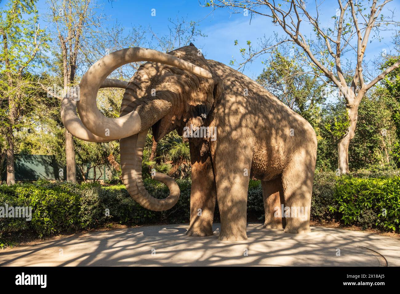 Mammoth sculpture in La Ciutadella Park (Parc de La Ciutadella) in the historic centre of Barcelona, Spain Stock Photo