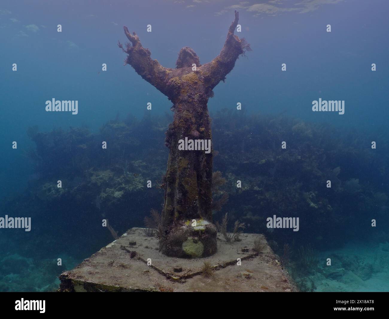 Statue of Jesus Christ under water (Christ of the Abyss), dive site