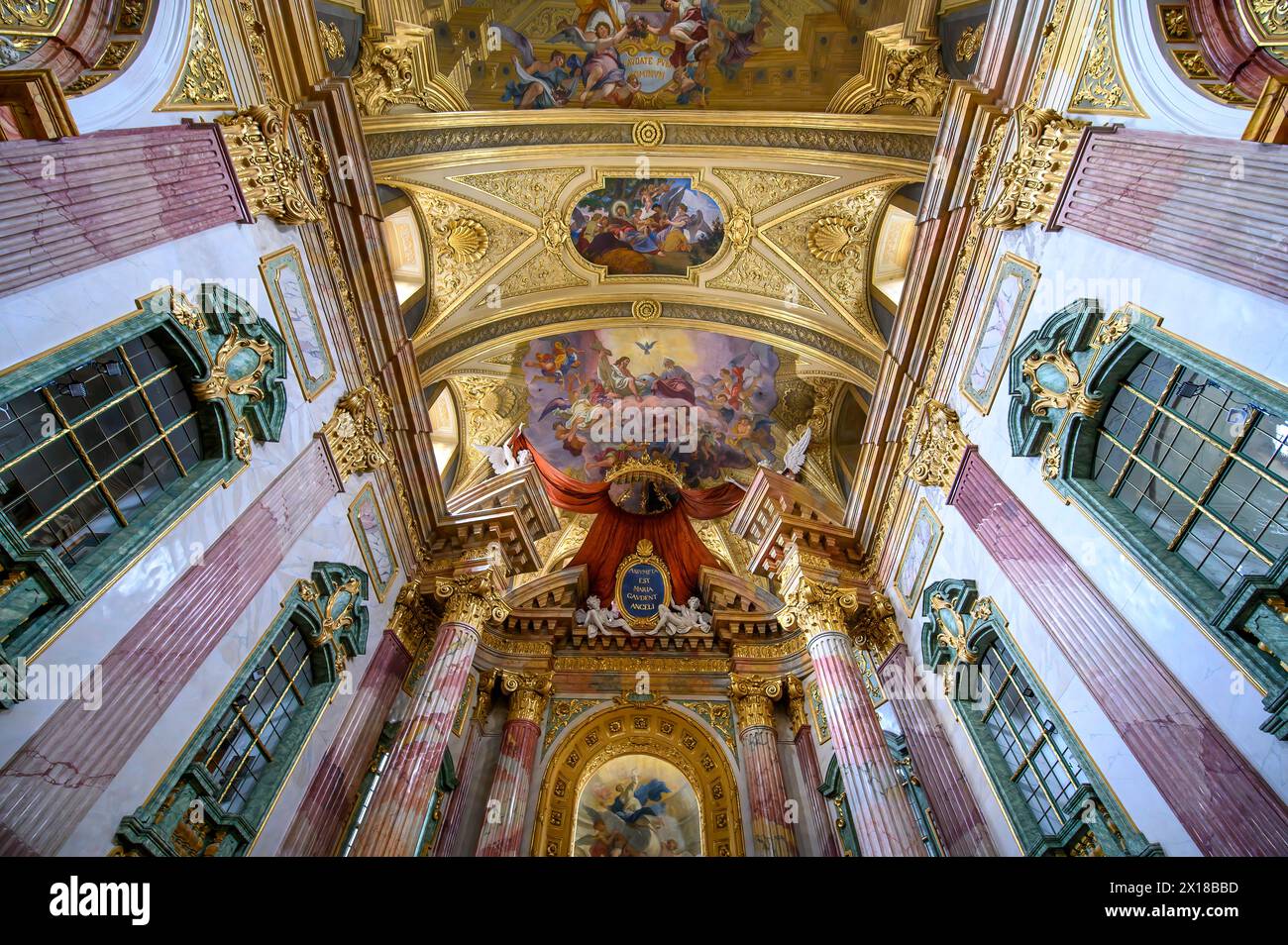 Vienna, Austria. Jesuit Church (Jesuitenkirche) interior, also known as the University Church (Universitätskirche) on Ignaz Seipel Platz Stock Photo