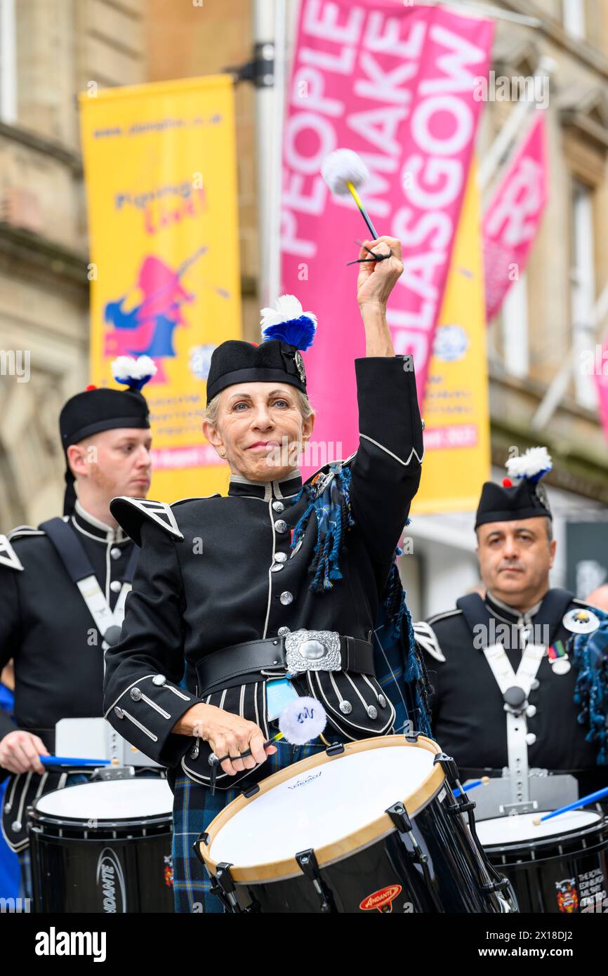 The Royal Edinburgh Military Tattoo Glasgow Piping live pipers trail Stock Photo