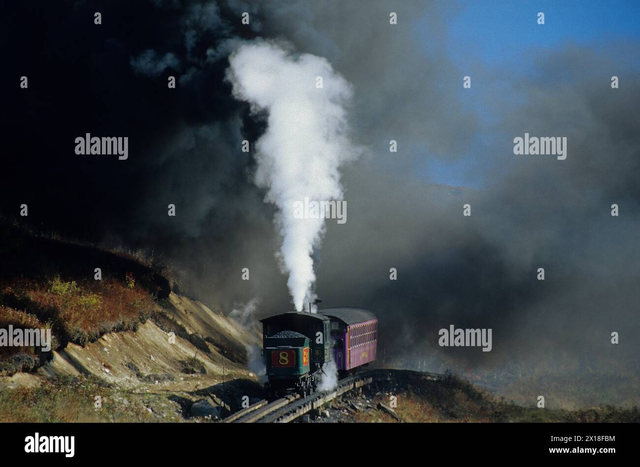 USA, New Hampshire, Mount Washington, Cog Rail, steam locomotive Stock ...