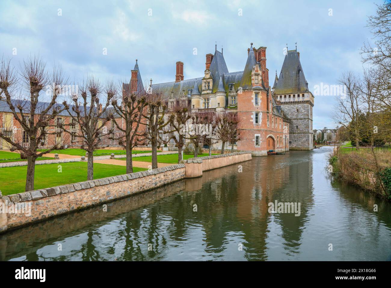 Chateau de Maintenon on the Eure river, Eure-et-Loir department, Centre-Val de Loire region, France Stock Photo