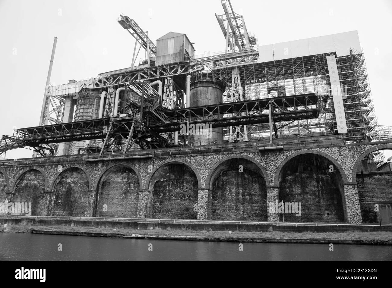 Solvay chemical plant for the production of bicarbonate and carbonate of soda or sodium carbonate, Dombasle-sur-Meurthe, Meurthe-et-Moselle Stock Photo