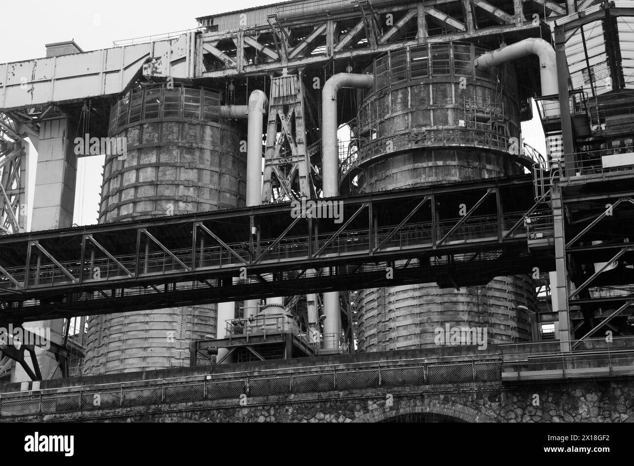Solvay chemical plant for the production of bicarbonate and carbonate of soda or sodium carbonate, Dombasle-sur-Meurthe, Meurthe-et-Moselle Stock Photo