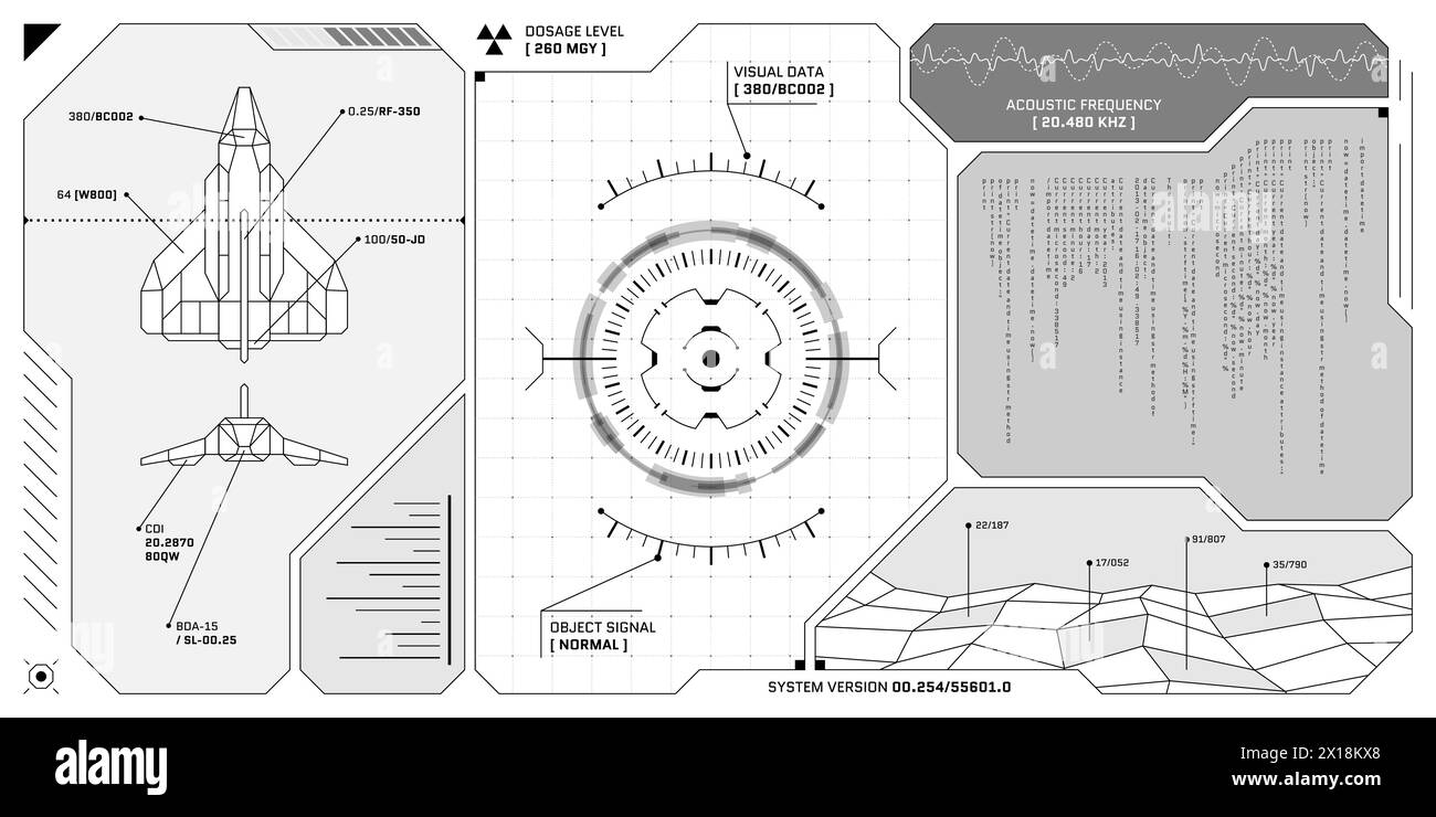 VR HUD futuristic control panel. Technology head up display target and ...