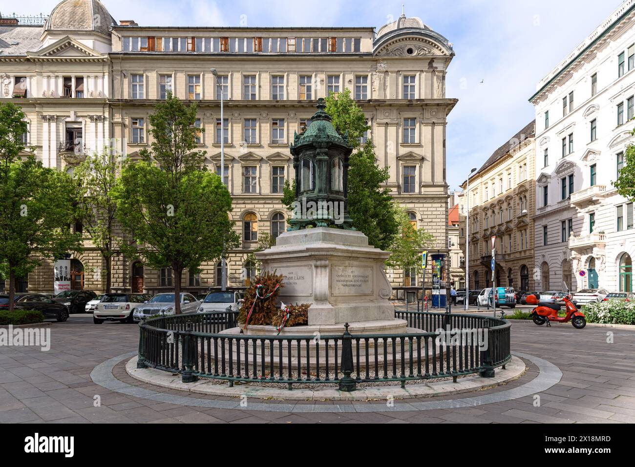 The Batthyany Memorial consisting of an eternal flame in Budapest, Hungary Stock Photo