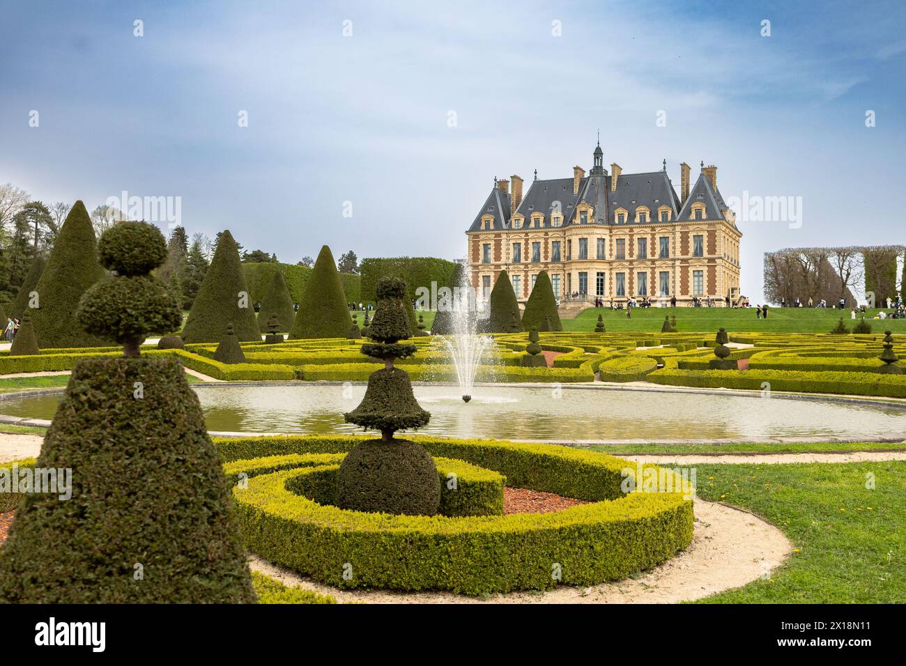 View on the park of Sceaux and his castle in France Stock Photo