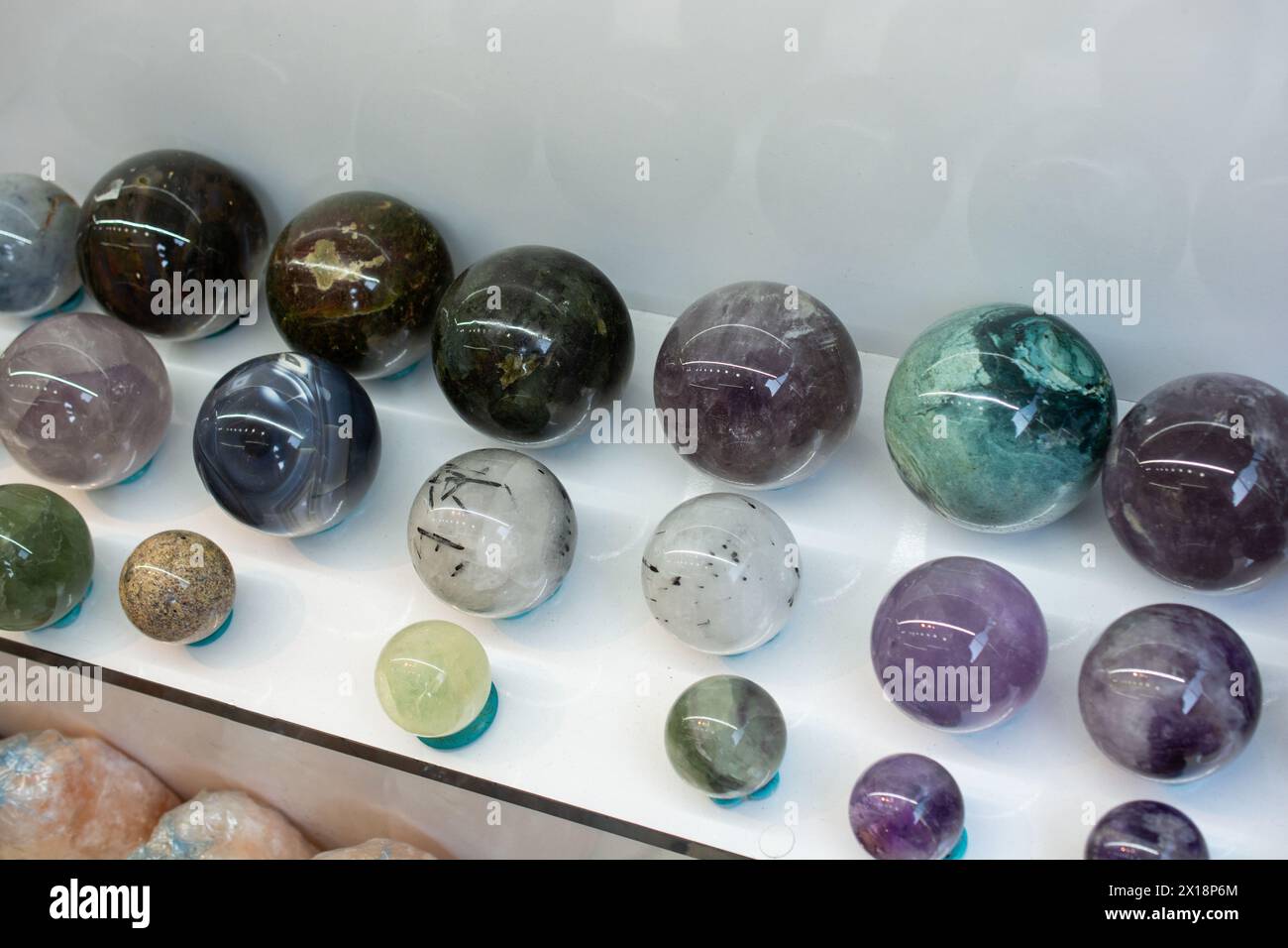 Balls Two Rocks Bright Colorful marble balls as natural mineral rock specimen Stock ...