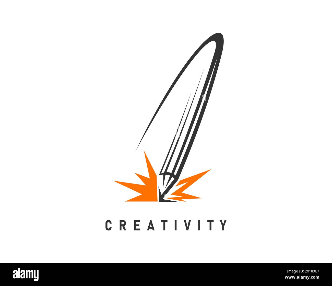 Creative idea pencil icon for creativity and graphic design studio ...