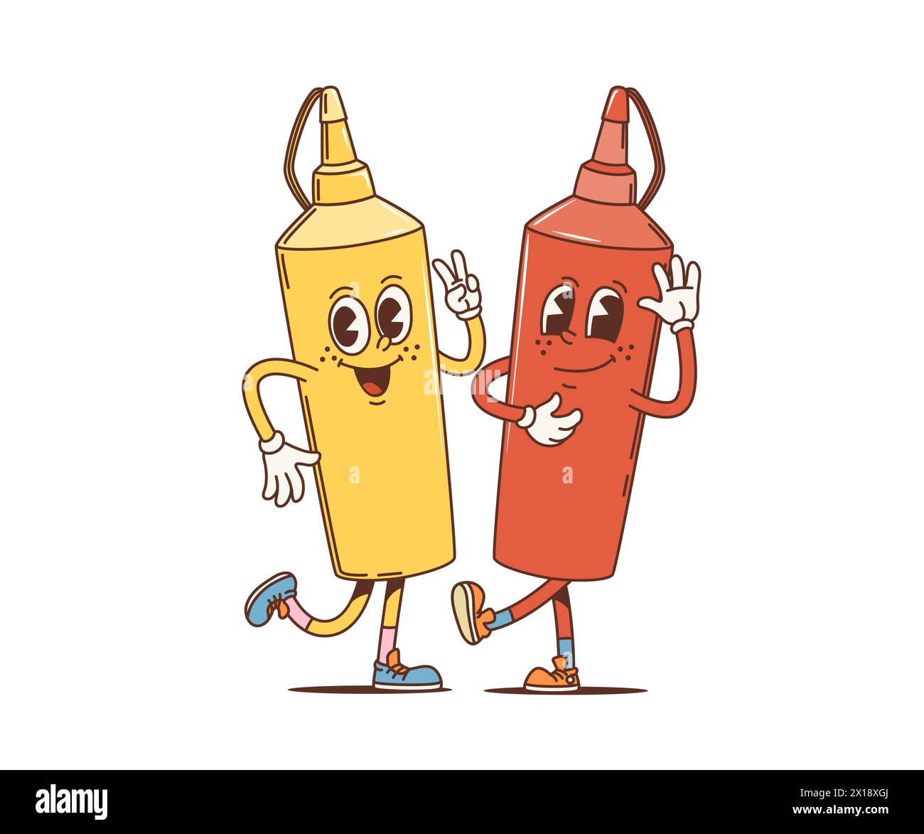 Mustard Animation Vintage ketchup bottles Stock Vector Images - Alamy