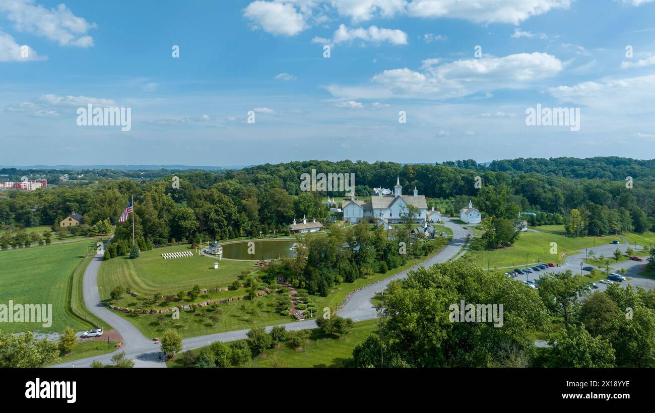 Expansive Aerial View Over A Religious Complex With Multiple White ...