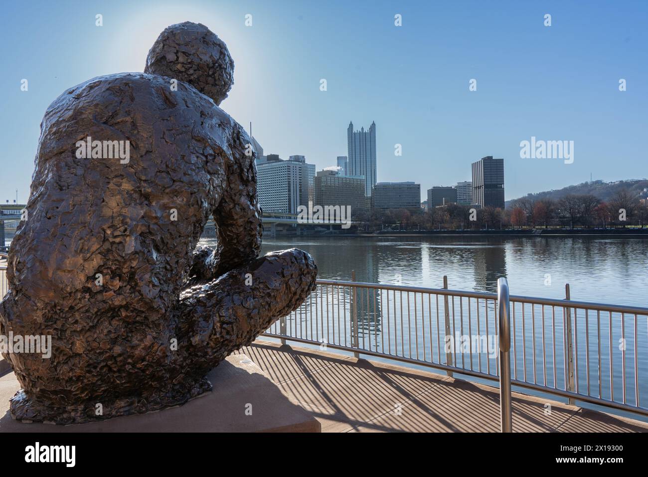 Pittsburgh, Pennsylvania – March  2024: Mr. Rogers' Memorial Statue Tribute to Children, Pittsburgh, Pennsylvania Stock Photo