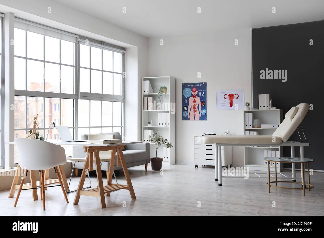 Interior of gynecologist's office with workplace and couch Stock Photo ...