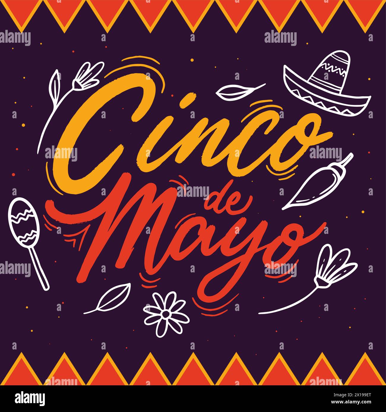 hand drawn design vector for cinco de mayo celebration Stock Vector
